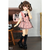 Dolly Parfait Coord Shorts Set / Chimikko & Mini (White x Pink)