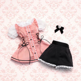Dolly Parfait Coord Shorts Set / Chimikko & Mini (White x Pink)