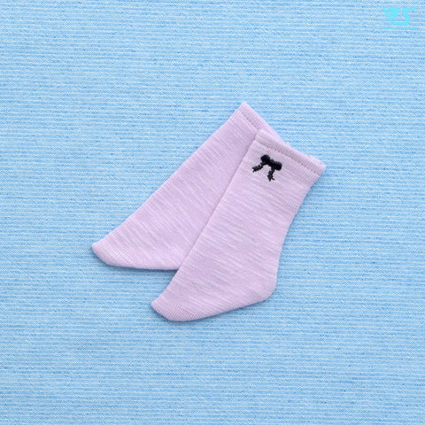 Ribbon Embroidered Socks / Mini (Purple)