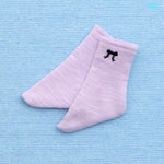 Ribbon Embroidered Socks (Purple)
