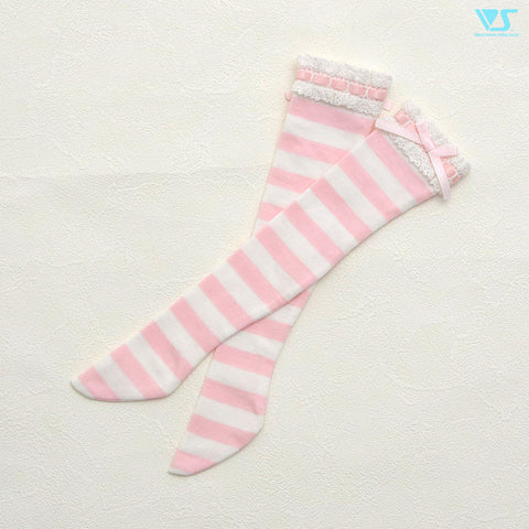 Laced Socks (Pink Stripes)