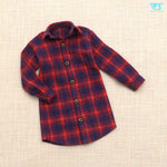Flannel Checked Shirt (Navy x Red) / M