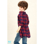 Flannel Checked Shirt (Navy x Red) / M