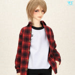 Flannel Checked Shirt (Black x Red) / L