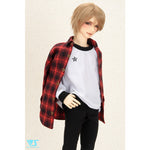 Flannel Checked Shirt (Black x Red) / L
