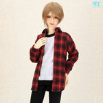 Flannel Checked Shirt (Black x Red) / L