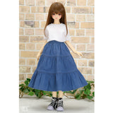 Denim Tiered Skirt