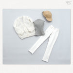 White Denim Pants Set