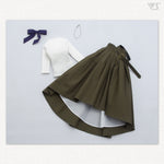 Khaki Tucked Skirt Set