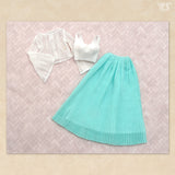 See-through Blouse & Pleated Skirt Set