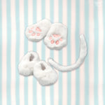 Fluffy White Cat Paw Set