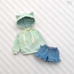 Pop-out Ponytail Hoodie Set (Kitten Ears) / Mini