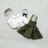 Olive Suspender Skirt Set