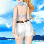 Bikini & Shorts Set (Pale Blue x Pink)