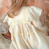 Ruffle Yoke Blouse Set