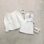 White Synthetic Leather Dress Set