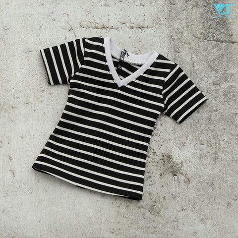 SD V-Neck T-Shirt (Striped / Black)