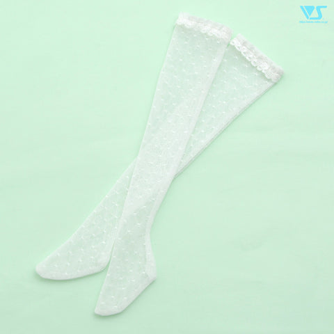 Thigh-High Socks (White / Dotty Plaid)